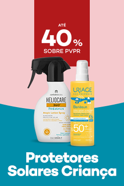 Protetores solares infantis com até 40% sobre Preço de Venda ao Público Recomendado.